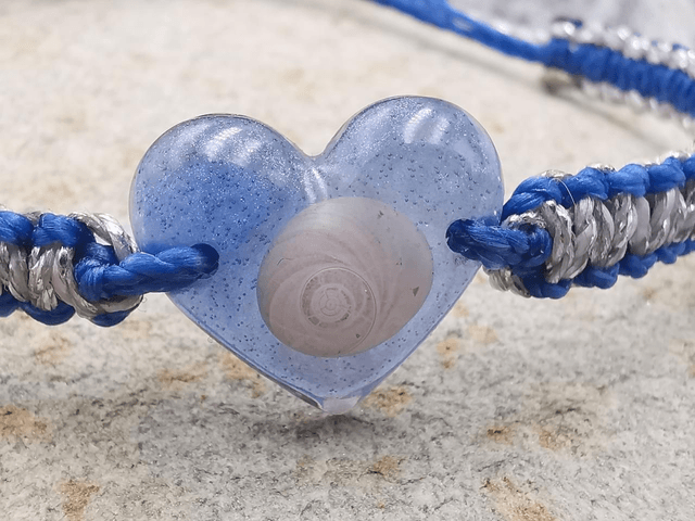  BCO-020 Bracelet cœur bleu et argent 