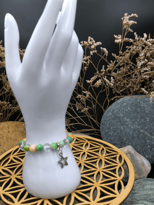 BP.023 Bracelet vert et orange 