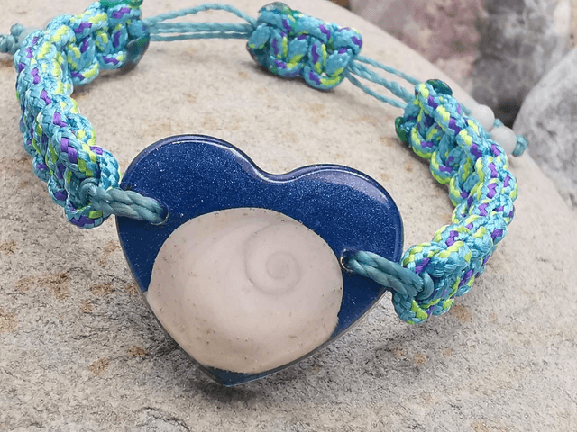 BCO-025 Bracelet gros cœur bleu 