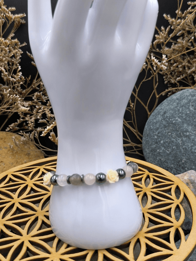 BP.026 Bracelet roses gris