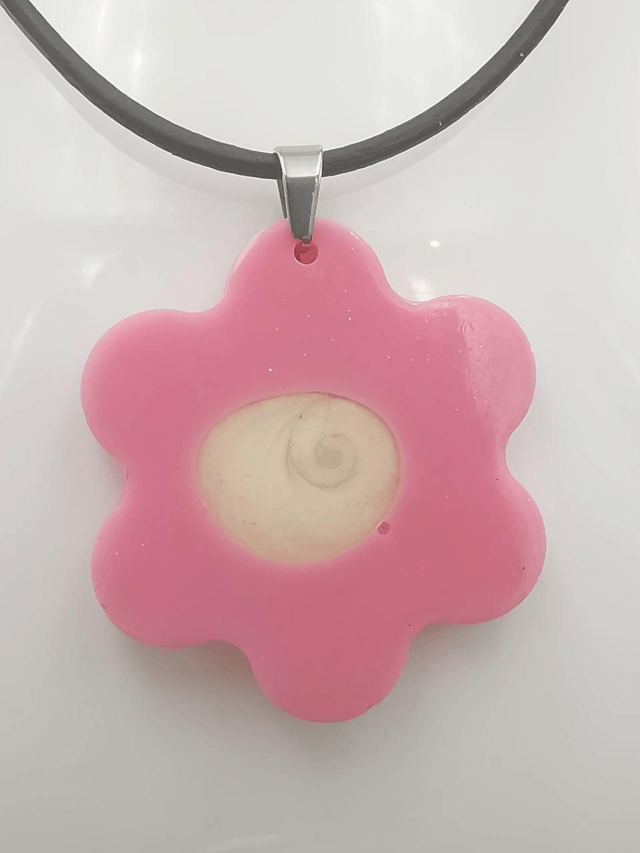 PEN-005 Pendentif  fleur rose