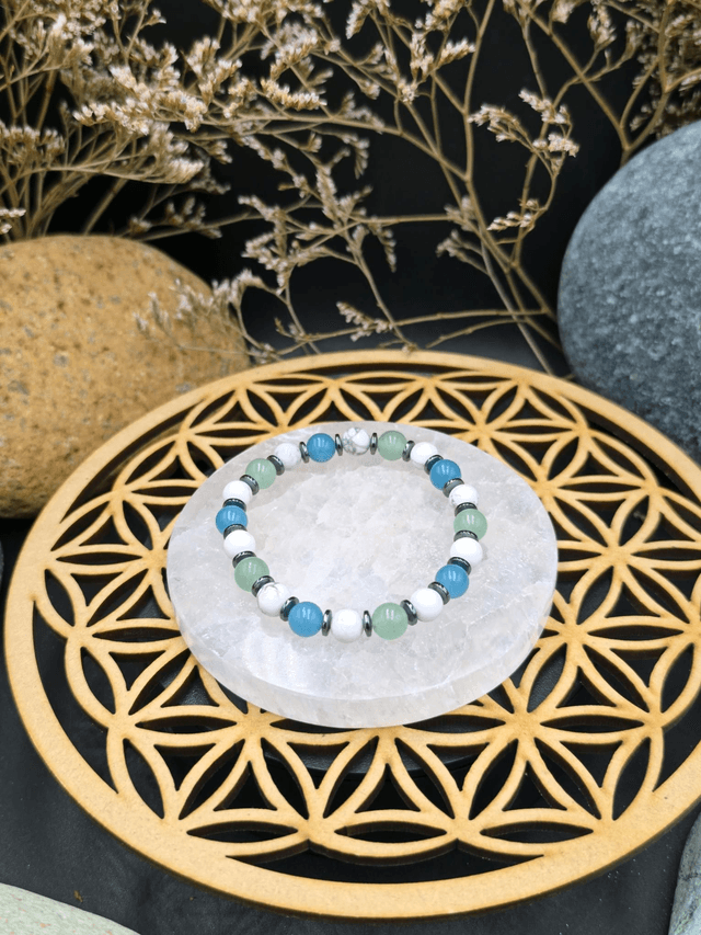 BP.019 Bracelet howlite, quartz, aventurine 