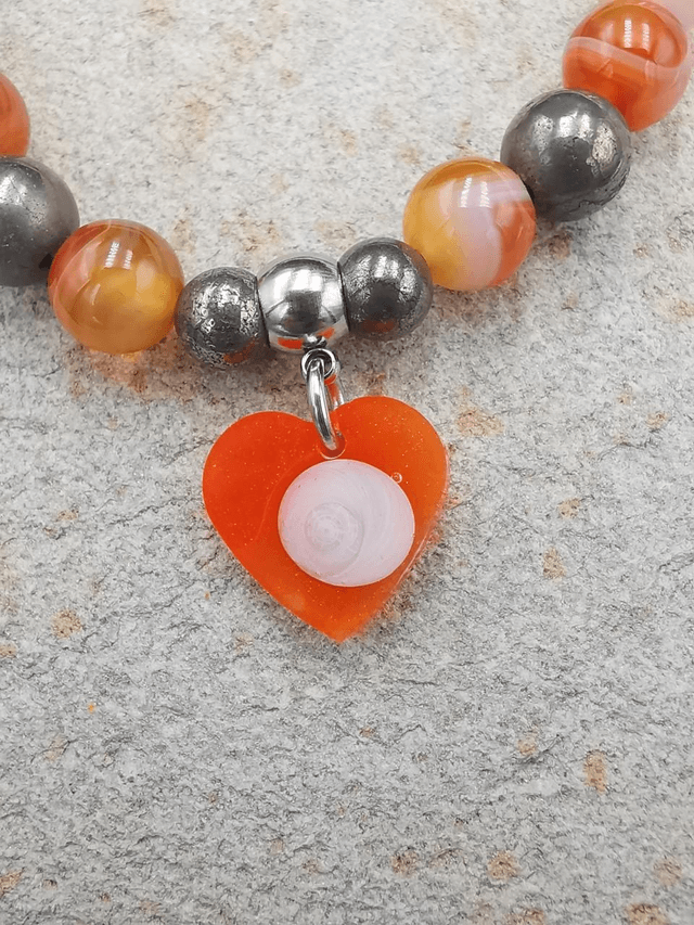 BPO.004 Bracelet agate pyrite 