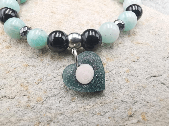BPO.001 Bracelet élastique amazonite onyx 
