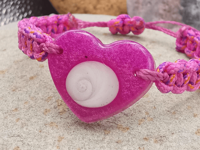 BCO-012 Bracelet gros cœur fushia