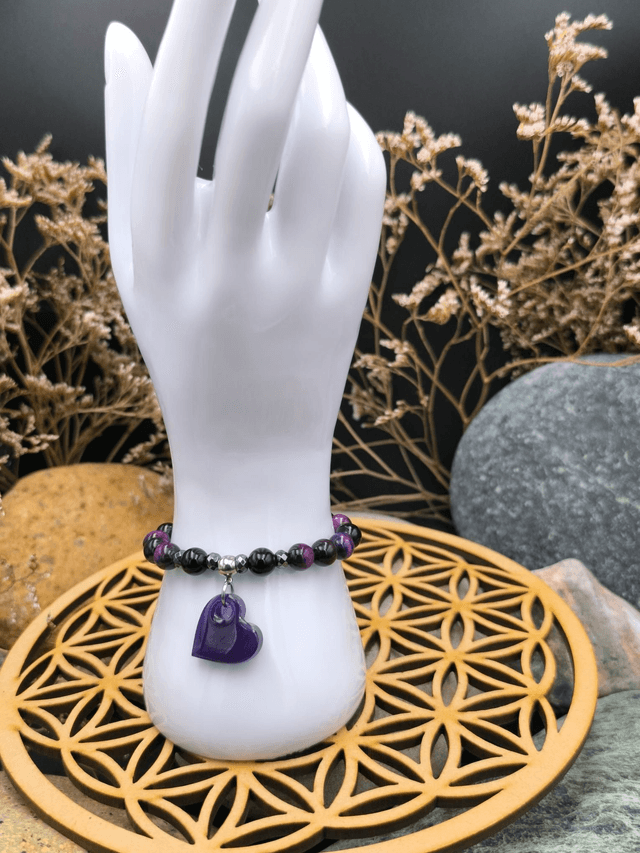 BP.040 Bracelet cœur violet 