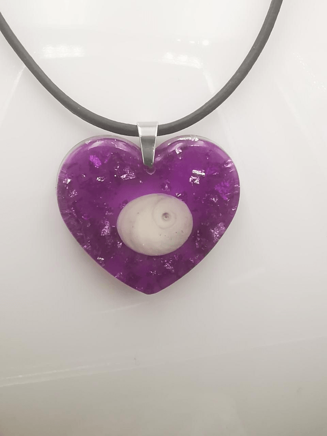 PEN-002 Pendentif Cœur violet 