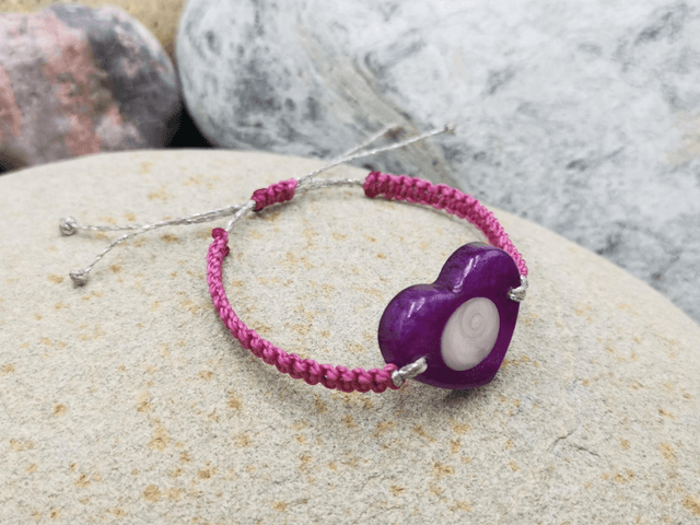 BCO-004 Bracelet gros cœur violet 