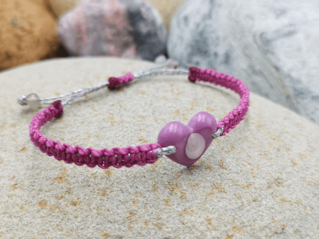 BCO-023 Bracelet cœur parme