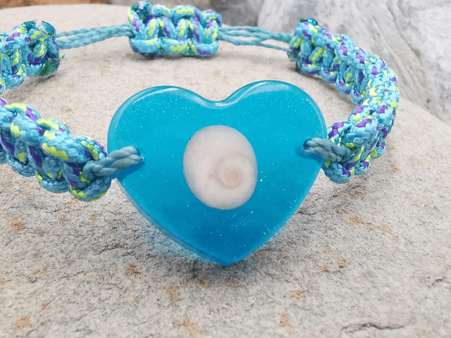 BCO-010 Bracelet gros cœur bleu clair 