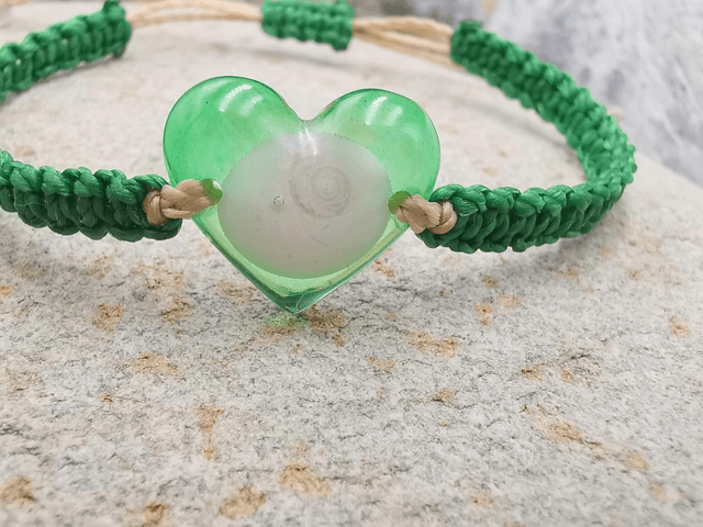 BCO-013 Bracelet cœur vert 
